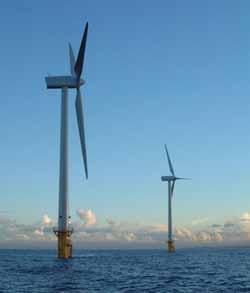 Turbiny wiatrowe zlokalizowane na morzu